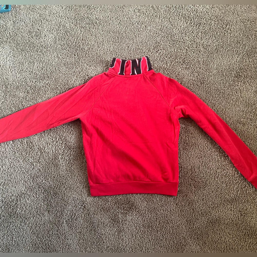 Victoria’s Secret PINK quarter zip sweatshirt, Red, size S - Picture 5 of 14